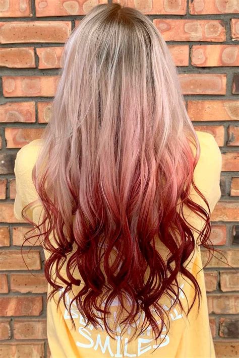 reverse ombre hair blonde to red|ombre hair colors for darker.